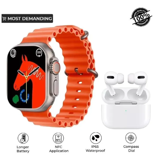 H23 Ultra 2 Smart Watch 10 in 1 Set Sport Fitness Watch with Protective Case Earphone Smartwatch 2025
