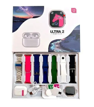 H23 Ultra 2 Smart Watch 10 in 1 Set Sport Fitness Watch with Protective Case Earphone Smartwatch 2025
