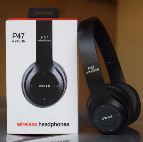 Wireless Headphones, P47 Bluetooth Foldable Headset with Microphone Support FM Radio TF for PC TV Smart Phones & Tablets Etc