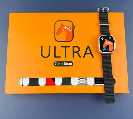 Ultra 7 IN 1 SmartWatch 2.1 Inch Full HD Screen Series 8 Wireless Charging 7 Straps Waterproof